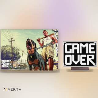 پک گیمینگ | تابلو GTA V + استند گیم آور